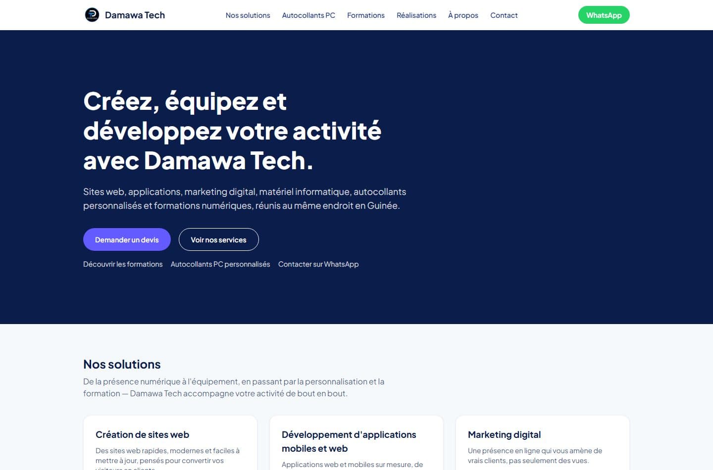 Site web institutionnel BMT Tech